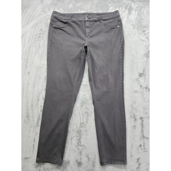 Maurices High Rise Skinny Jeans Size 20 Gray Stretch Denim Ankle Casual Neutral - Picture 1 of 12